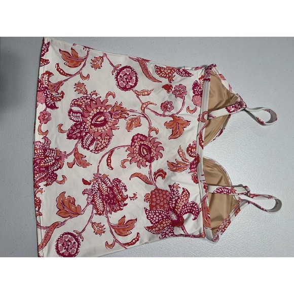Lands' End Pink Paisley Floral Underwire Tankini & Swim Skirt/Brief Women's 8P - Picture 11 of 12